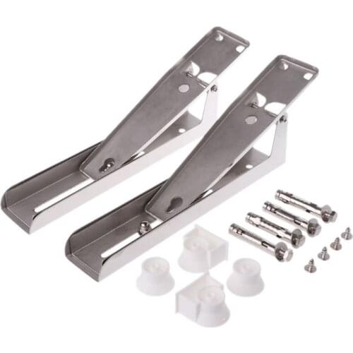 2x Kitchen Stainless Steel Microwave Oven Bracket Sturdy Foldable Stretch Wall Mount Rack Shelf christmas Easy to install #710