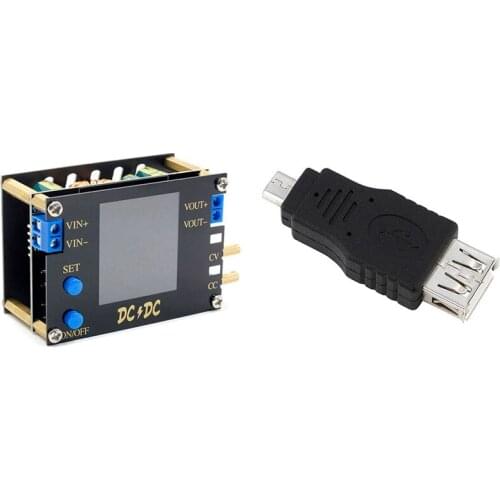 Micro-USB Male To USB A Female Adapter & DC-DC Automatic Boost/Buck Converter CC CV Power Module