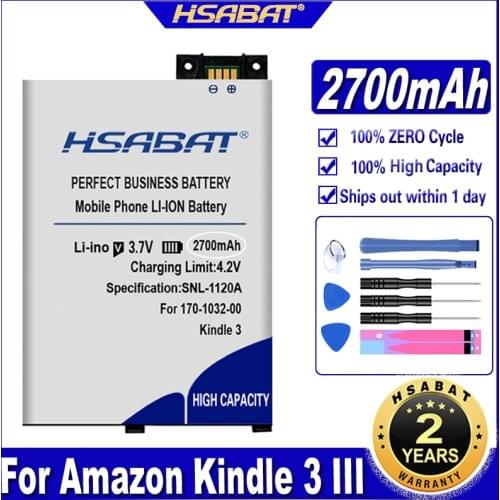 2250mAh 170-1032-00 Battery for Amazon Kindle 3 III Keyboard eReader D00901 Graphite 170-1032-01 GP-S10-346392-0100 S11GTSF01A