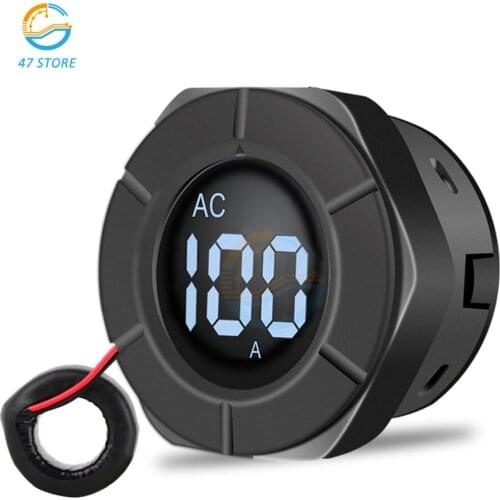 AC30V500V AC Current Meter Ammeter PZEM 024A 100A Round LCD Ammeter with Coil CT for Automobile Ampermeter Power Supply