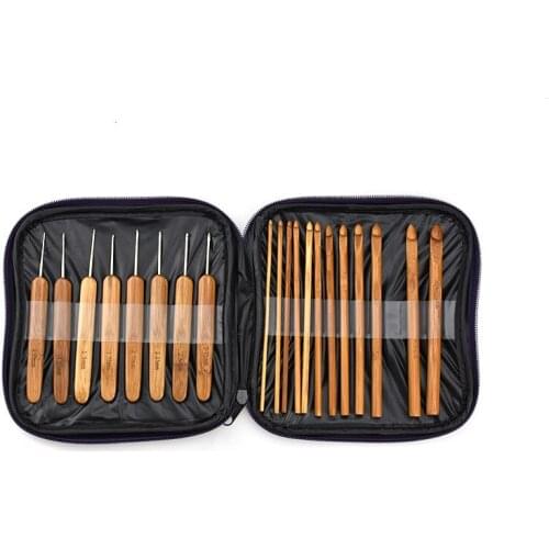 Bamboo Bamboo shank Crochet suit Stainless steel wool crochet needle Wood crochet needle give Storage bag