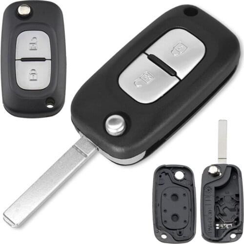 2 Buttons Car Key Fob Case Shell Replacement Flip Folding Automobile Remote Cover for Kangoo Renault Fluence Clio Megane Modus