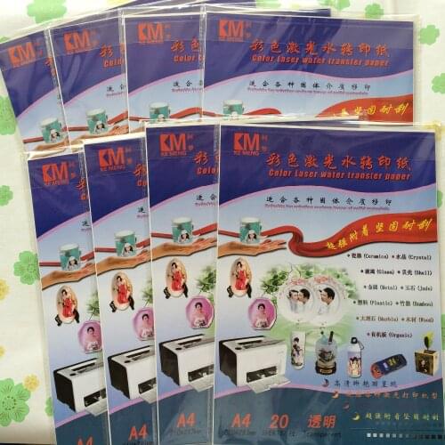 For glass A4 size (80 pieces/lot) laser clear waterslide decal transfer printing paper