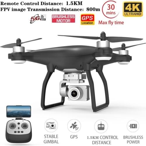 GPS Drone 4K HD Camera Profissional Drones Gimbal Stabilizer 5G WiFi Brushless Motor 30mins Flight Rc Distance 1.5KM Quadcopter