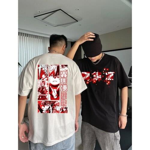 My Hero Academia T-Shirt Men Women Todoroki Shoto Cotton T Shirt Harajuku Anime Short Sleeve Fashion Summer Clothes Tops Tees