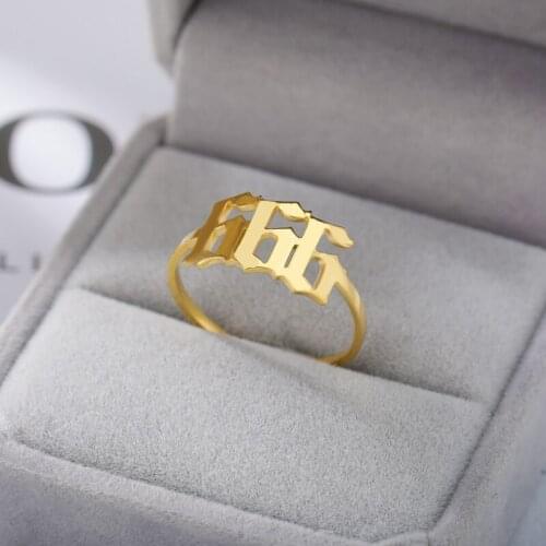 Lucky Angel Number Ring 111 222 333 444 555 777 888 999 666 Rings For Women Men Stainless Steel Couple Rings Adjustable Jewelry