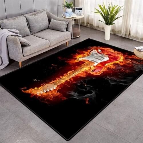 3D Printing Electric Guitar Non-slip Rug Washable Rug Decoration Living Room CarpetCarpet Doormat Entrance Kitchen Small Rug