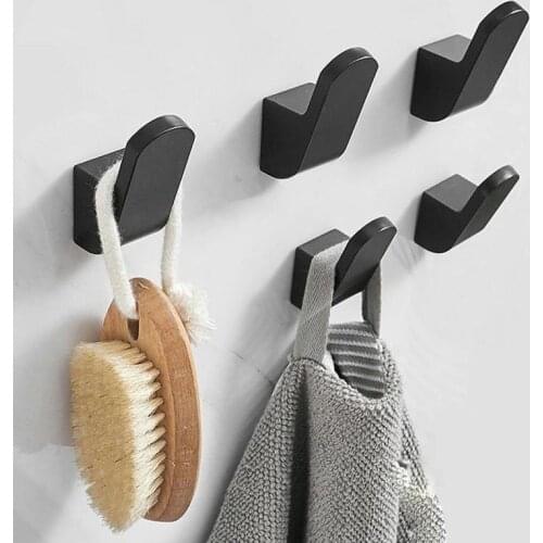 No Drilling Bathroom Towel Hooks Clothes Hanger Coat Hooks On The Wall Rustproof Decoration Bathroom Accessories Robe Hook