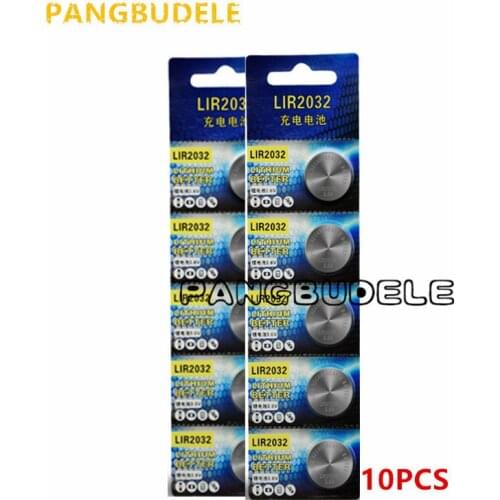 High quality 10lir2032 Lithium Li-ion 40mAh 3.6V Rechargeable LIR2032 Button Cell Batteries Coin Battery Replace CR2032 BR2032