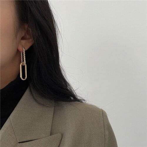 2021 Trend Jewelry Earrings Double Ring For Female Dangle Earrings Wedding Party Fashion Jewelry Gift