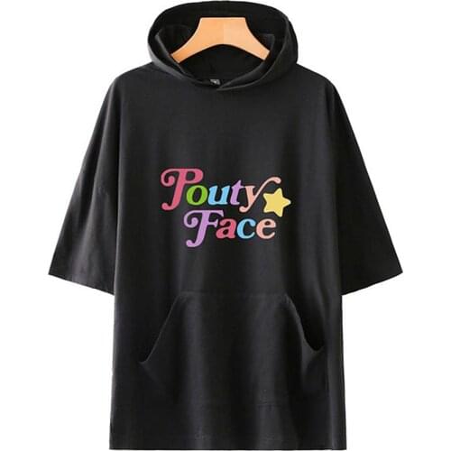 The Hype House Addison Rae hot men/women hooded t-shirt Print Pouty Face hoodies t shirt casual harajuku tshirts Tops