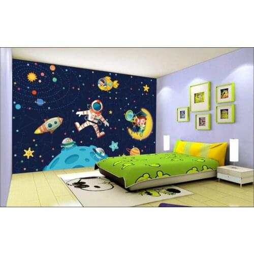 Custom mural photo wallpaper 3d Stars night sky spaceman cartoon children room decor living room Wallpaper for walls in rolls