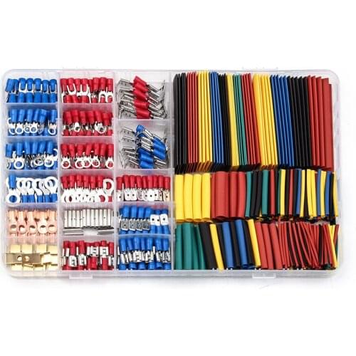 New 678 Pcs Spade Terminals Insulated Cable Connector Electrical Wire Assorted Crimp Butt Ring Fork Set Ring Lugs Terminal Kit