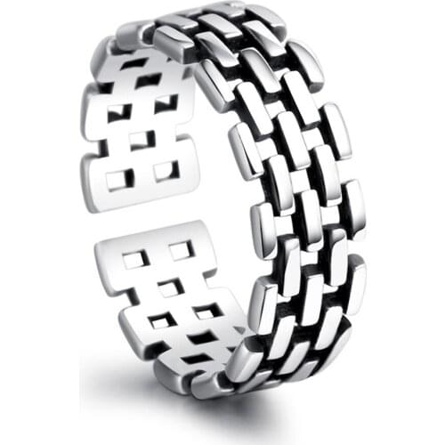 New Fashion Opening Retro Brick Dance Tail Rings Watch Chain For Women Jewelry