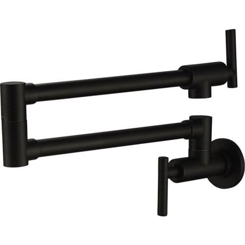 New style Design Black Solid Brass Copper Pot Filler Tap Wall Mount Kitchen Faucet high quality Single Cold Single Hole Tap