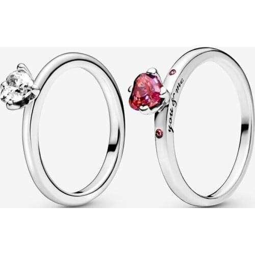 Authentic 925 Sterling Silver Glittering Transparent Love Cz Ring Is Suitable For Womens Engagement Jewelry Anniversary