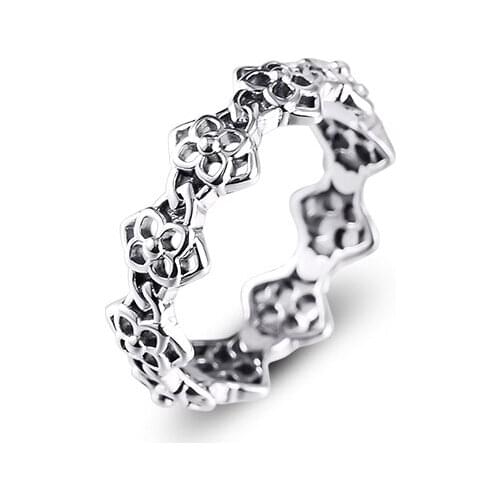 Rose Petals Band Rings 100% 925 Sterling-Silver-Jewelry Free Shipping