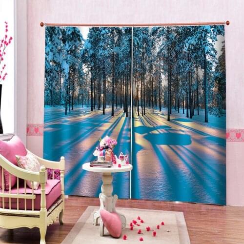 Custom snow curtains forest Luxury Blackout Living Room office Bedroom Customized size 3d stereoscopic curtains