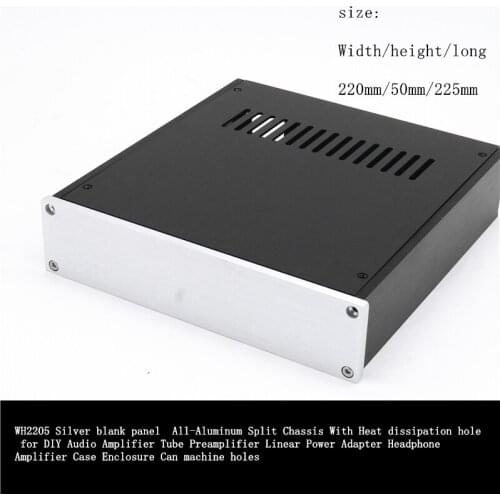 Wh2205 Preamplifier Aluminum Chassis With Heat Dissipation Hole Can Machine Holes For Diy DAC Headphone Tube Audio Amplifier Box