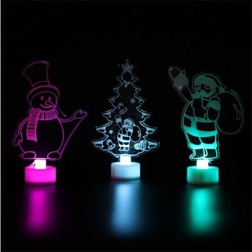Christmas Gifts 3D Santa Snowman Xmas Tree LED Night Light Christmas Decorations 2022 New Year Gifts for Kids Navidad Ornaments