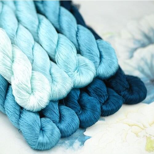 1pcs/400m silk embroidery thread / 100% silk thread /hand embroidery embroider cross stitch/powder blue/9 pure colors