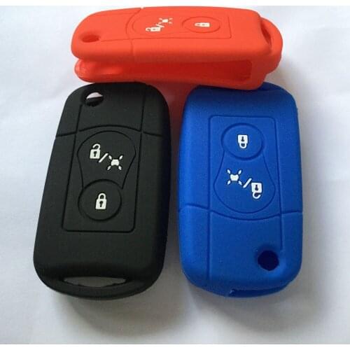 Silicon Protector For Ssangyong 2 BUTTON Flip Remote Key Case Silicone Cover Suit Actyon SUV Kyron Rexton Holder Repair