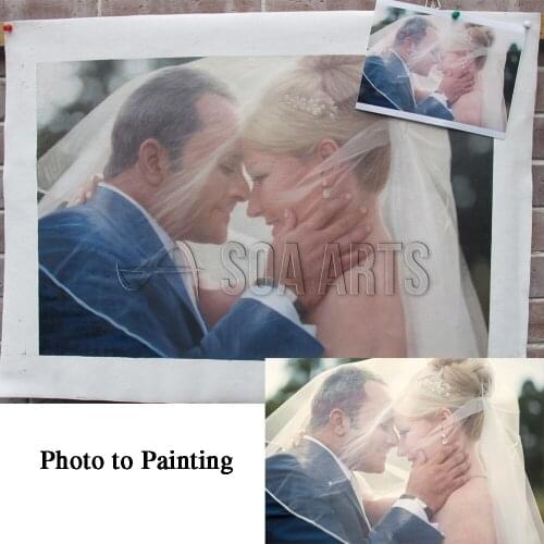 Wedding Portrait Custom Gift Wedding Anniversary Gift Personalized Oil Painting From Photography For Wedding Decoration