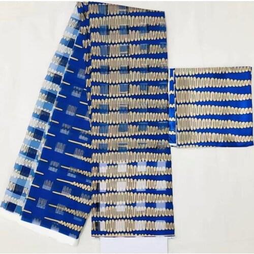 Organza fabric pure silk fabric african fabric abkara african wax print fabric 2+4yard organza ribbon silk for party dress MM-C3