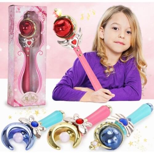 Girl Magic Wand Play Toy Magic Illuminate Cane Educational Cosplay Toy Fairy Glow Stick For Children Cosplay Toys