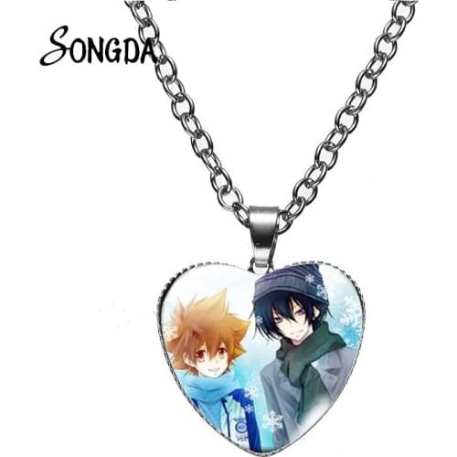 Japan Anime HITMAN REBORN! Heart Necklaces Art Photo Cosplay Crystal Choker For Women Men Kids Fashion Jewelry Childrens Gift