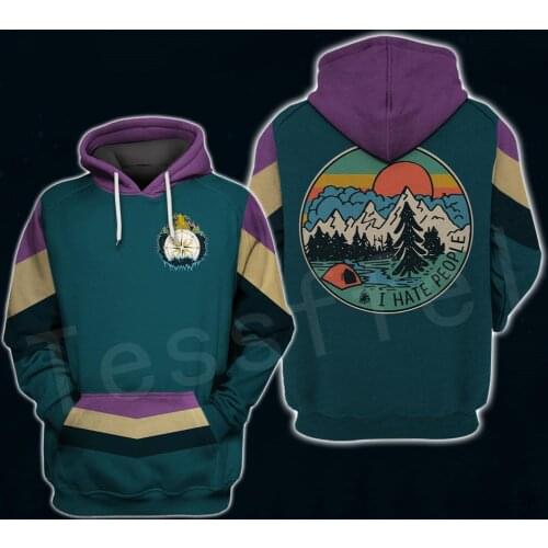 Tessffel Alien Animal Bear Hunting I hate people Love Camping Funny NewFashion 3DPrint Unisex Zip/Hoodies/Sweatshirts/Jacket A10