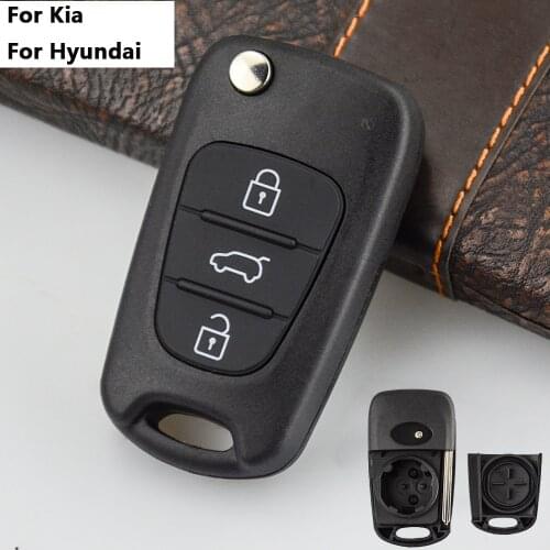 OkeyTech 3 Button Replacement Remote Flip Folding Auto Car Key Shell Fob for Kia Sportage 2016 3 Rio K2 Cerato Ceed Rio Soul Key