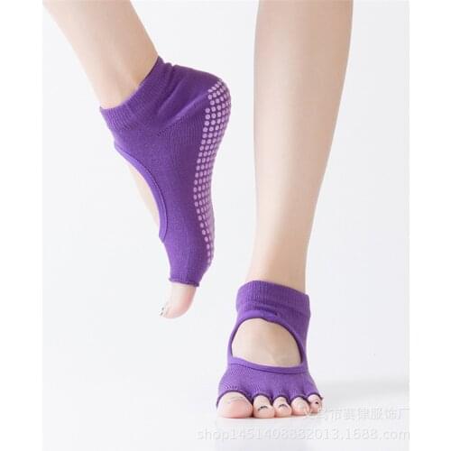 10 Colors Ladies Backless Split Toe Silica Gel Particle Bottom Anti-slip Yoga Socks Women Quick-Dry Damping Pilates Ballet Socks