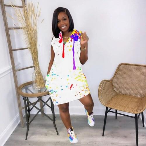 Plus Size Summer Clothing Sleeveless Splash Ink Printing Sexy Dress Birthday Party Dresses for Women Club Outfits Streetwear Y2k