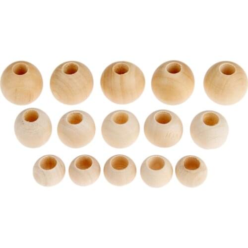 10/20/50Pc Unfinished Wooden Beads Ball Flat Round Wooden Beads Wood Unpainted DIY Crafts for Jewelry Necklace Making 20/25/30mm