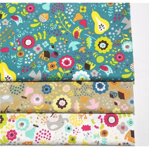 160x50cm Colorful Animal Fruit Floral Twill Cotton Sewing Fabric, Making Childrens Bedding Dress Cloth