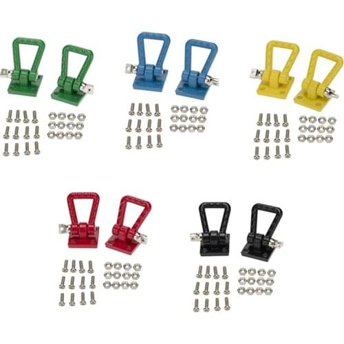 2pcs Metal Bumper D-ring Trailer Tow Hook for 1/10 RC Crawler Car Traxxas TRX4 Axial SCX10 90046 AXI03007 RC4WD