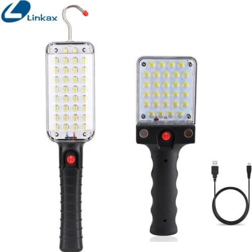 34 LED/28 SMD Flashlight Single Mode Working Flashlight Torch with Strong Magnet Hook Tent Camping Lamp Car Repair Work Light