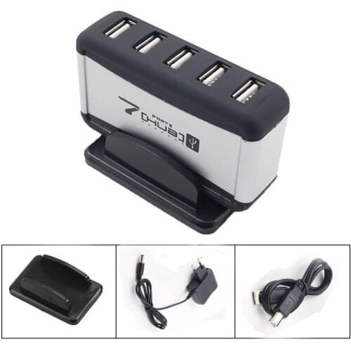 7 port usb multiple Usb adapter for computer pc With AC Power Adapter several ports ladron Hi-speed USB2.0 hub extender multi