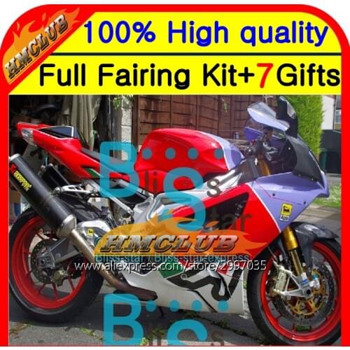BodyRed white For Aprilia RSV1000R 03 04 05 06 RSV1000 R 5HM33 RSV 1000R 1000 R 03-06 2004 2005 2006 NEW Red purple Fairing