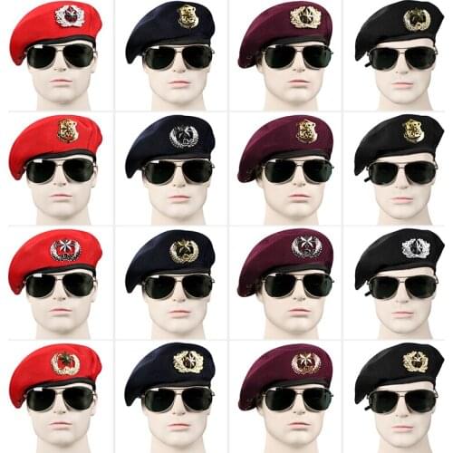 Beret Mens Summer Mesh Security Guard Hat Korean Version of British Youth Hipster Sailor Hats Military Pilot Cap