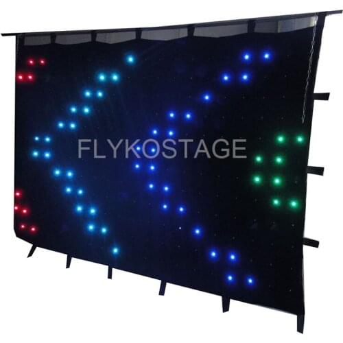 Free shipping 7ft high by 10ft width led video curtain flexible led video cloth soft led vision P150mm for wedding party