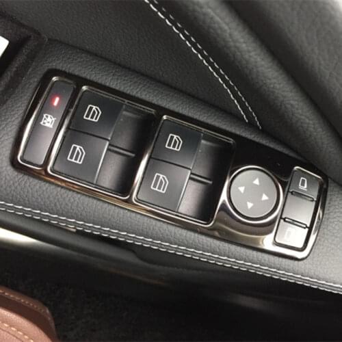 Black Car Window Glass Lifting Buttons Cover Trim 5Pcs For Mercedes Benz GLA CLA ML GL GLK GLE GLS CLS A B C E Class