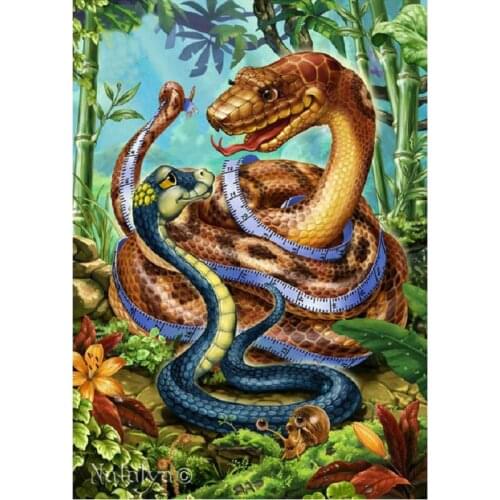 Diy 5d diamonds embroidery snake diamonds painting cross stitch Cartoon boa pictures rhinestone mosaic kit home decor