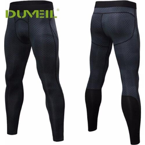 DUVEIL Mens 3D Three-Dimensional Printing Compression Pants Male PRO Fitness Running Training Quick Dry Stretch Pants Trousers