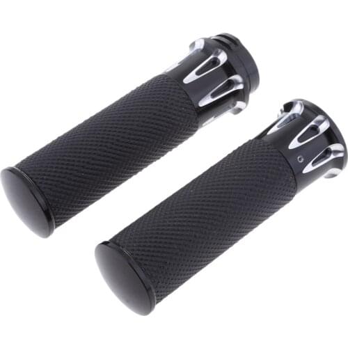 1" 25mm Chrome Handle Bar Hand Grips For Sportster Touring
