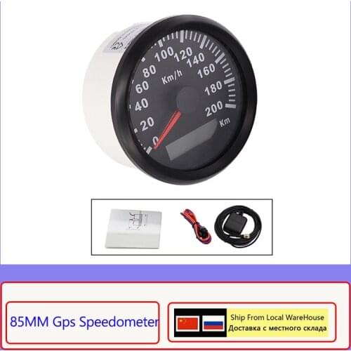 85mm 200 Km/h GPS Speedometer Red Backlight Speed Meter Gauge With Sensor Set For Car Boat Motor Motorcycle Marine Yacht