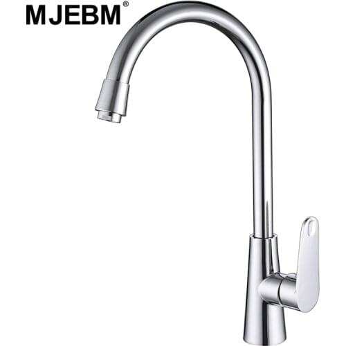 MJEBM Chrome Finish Kitchen Faucet Hot & Cold Water Tap 360 Degree Rotation Torneira Cozinha Mixer Brass Ontology Angle SH3208
