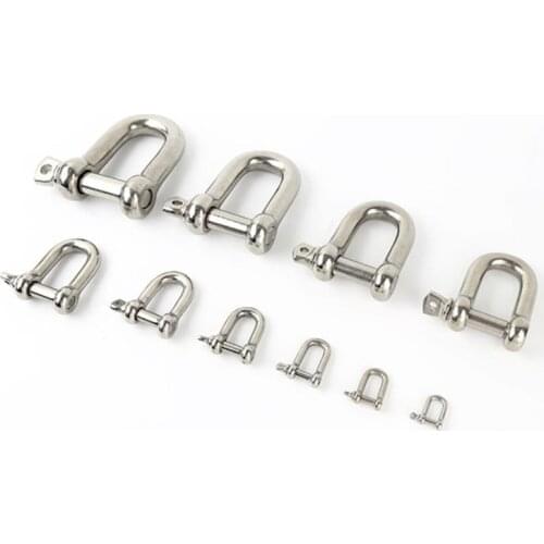 M4 M5 M6 M8 M10 M12 M16 Straight D shackle stainless steel D Type short Breaking D Rigging Shackle Hooks boat rigging