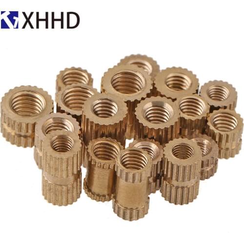 M3 Copper Inserts Double Pass Brass Knurl Nut Round Thread Nutsert Injection Molding Embedded Fastener ID*H*OD